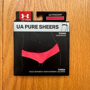 Under Armour Pure Sheers Pink Thong Underwear - Extra Small